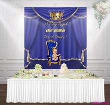 A Very Royal Baby Shower Backdrop Royal Blue Prince Boy Babyshower Crown Theater Stage Background Cake Table Backdrops For Photo 2024 - buy cheap