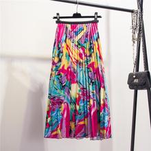 Zuolunouba Summer Paint Skirt Lady Fashion Pleated Harajuku Knee-length Casual Loose Double Layer Women Skirts 2024 - buy cheap