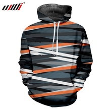 UJWI Black And White Cross Stripes Men's Hooded Pullover 3D Printed Hoodies Man Spandex Clothing The New Listing 6XL 2024 - buy cheap