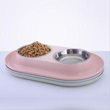 Stainless Steel Pet Dog Double Bowls Pet Food Water Plate Food Basin Puppy Splash-Proof Design Feeding Bowl Pet Feeding Supplies 2024 - buy cheap