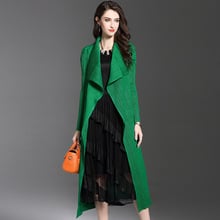 Changpleat 2018 Autumn Women's Trench Fashion Miyak Pleated Long Sleeve Loose Solid Female Long Cardigan coat Outerwear Tide 2024 - buy cheap