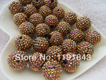 Kwoi vita Gold AB  Rhinestone  Beads 20MM  100pcs A lot Resin Rhinstone Ball  Beads for Chunky  Jewelry Making 2024 - buy cheap