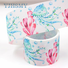 YJHSMY I-181106-143,10yards/lot,38mm Ocean water droplets Ribbons Thermal transfer Printed grosgrain,Gift wrapping DIY materials 2024 - buy cheap
