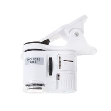 60-кратный микроскоп со светодиодной лупой, Ювелирная Лупа с зумом для объектива мобильного телефона, зажим для камеры 2024 - купить недорого