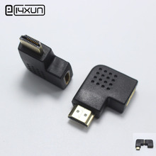 EClyxun 1 шт. позолоченный HDMI штекер-гнездо Кабельный адаптер прямоугольный преобразователь удлинитель для HDTV монитора компьютера 2024 - купить недорого