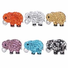 10PCS Snap Jewelry "Elephant" Snap button Fit Snap Button Bracelet and Pendant Rhinestone Delicate LSSN015*10 2024 - buy cheap