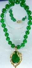 Бесплатная доставка> Красивые ювелирные изделия зеленый нефрит ожерелье из бисера Кулон 2024 - купить недорого