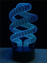 Gaopin-lâmpada de led em espiral 3d, acessório para iluminação decorativa, luz noturna para quarto, usb, várias cores, para amigos, presentes e para casa 2024 - compre barato