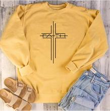 Sudadera con capucha de Cross Faith para hombre y mujer, ropa informal divertida con estampado formal, eslogan Vintage de Jesús y Jesús 2024 - compra barato