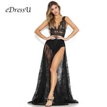 Vestido de festa sexy, 2019, renda, transparente, para noite, clube, praia, ornamento, túnica 2024 - compre barato