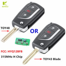 KEYECU 3 Button Replacement Flip Remote Key fob 315MHz With H Chip TOY48 / TOY43 for Toyota Camry 2018 FCC: HYQ12BFB,89070-12A20 2024 - buy cheap