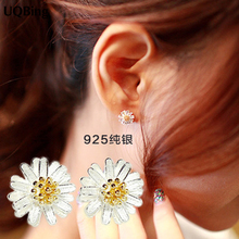 Free Shipping Fashion 925 Sterling Silver Stud Earrings Jewelry Daisy Flower Earrings Pendientes Brincos 2024 - buy cheap