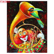 3D Square/Round Drill,5D DIY Diamond Painting Clown and bird Diamond Embroidery Cross Stitch Mosaic Picture Of Rhinestones art 2024 - buy cheap