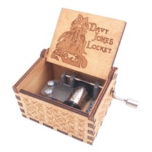 Pirates of the Caribbean Music Box Hand Crank Musical Box Carved Wood Christmas Musical Box for Man,Play Davy Jone's Theme 2024 - buy cheap