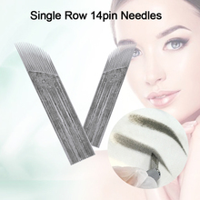 Microblading Needles 50Pcs 2 Row 14/15/18Pin Curved Tattoo Blades Sterilized Eyebrow Permanent Makeup for Tattoo Manual Pen Inks 2024 - buy cheap