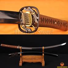 Ручная ковка, высокое качество, японский самурайский меч, катана, глина, закаленная, 1095 сталь, 1,26 дюйма, SORI FULL TANG BLADE DRAGONFLY KOSHIRAE 2024 - купить недорого