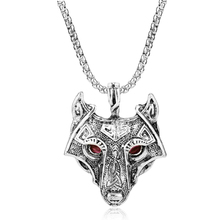 Collar con colgante de cabeza de Lobo nórdico, joyería Original de Animal, cabeza de Lobo 2024 - compra barato