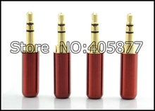 10pieces red 3.5mm Stereo 24k Gold Audio soldering Adapter 3.5mm plug connector 2024 - buy cheap