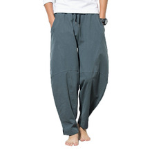 drop shipping 2020 new autumn men linen harem pants casual loose trousers drawstring joggers M-5XL AXP199 2024 - buy cheap
