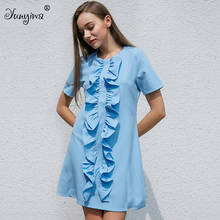 Women Dress Casual Straight Solid  Short  Sleeve Vestidos Knee-Length O-Neck Spring Dress 2024 - buy cheap