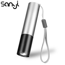 SANYI-Mini linterna USB con batería integrada, linterna portátil con 3 modos de Zoom, para acampar y cazar 2024 - compra barato