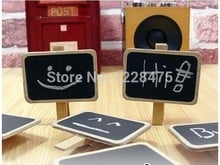 1pcs/lot New Fashion Special Gift Small Wooden Blackboard Clip Paper Clip board Message Folders Chalkboard wood pegs 2024 - buy cheap