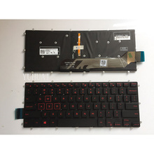 Nuevo teclado de EE.UU. para DELL inspiron 14 7000 (7466), teclado rojo para portátil con retroiluminación 2024 - compra barato