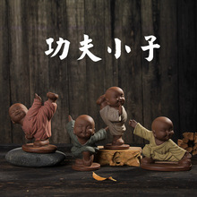 Colour Sand Pottery Kung Fu Young Monk Purple Sand Tea Pet Tea Character Collection Ceramics Handicraft Furnishing Articles 2024 - buy cheap