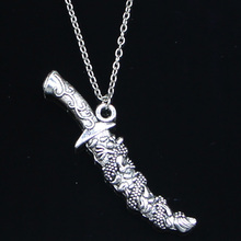 20pcs New Fashion Necklace 59x14mm samurai sword dagger Pendants Short Long Women Men Colar Gift Jewelry Choker 2024 - buy cheap