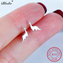 Girls Cute Animal Dinosaur Stud Earrings For Women Men Minimalist Small Daily Piercing Earrings s925 Silver Wedding Fine Jewelry 2024 - buy cheap