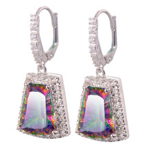 Rose Rainbow Crystal Zircon Women Earrings 925 Sterling Silver Free Shipping Newest Fashion Jewelry Earrings TE722 2024 - buy cheap