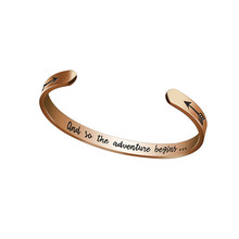 Inspirational Quotes Mantra bracelet And so the adventure begins bracelets bangles Inspirational cuff bracelets Jewelry 2024 - buy cheap