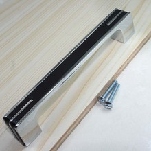 160 мм Простые Модные Современные Мебельные Ручки, блестящая серебристая ручка для кухонного шкафа, хромированная черная ручка для кухонного шкафа, дверной шкаф 2024 - купить недорого