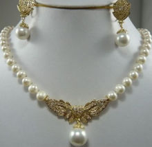 NEW Charmin 8-9mm White Akoya Pearl necklace & earring Set 2024 - buy cheap