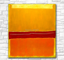 Pintura abstrata mark opção 100%, amarelo e laranja, com tela vermelha, pintada à mão, pintura a óleo, decoração para casa, sem moldura, envio pela dhl 2024 - compre barato