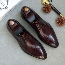 Sapatos masculinos de salto plano e couro legítimo, calçado formal de negócios, para primavera, novo 2024 - compre barato