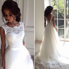 JIERUIZE White Lace Appliques Backless Summer Boho Wedding Dresses A-line elegant Beach Bridal Dress robe de mariee 2024 - buy cheap