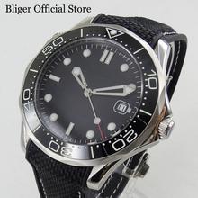 BLIGER Sapphire Crystal 41mm Automatic Men's Watch Sterile Dial With Rubber Strap Date Window 2024 - buy cheap