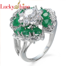 Luckyshine  Exotic Mother's Day Present Green Zircon  Silver Rings Holiday Gift Best Women Rings   93135 2024 - buy cheap