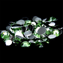Strass de resina verde brilhante 2mm 3mm 4mm 5mm 6mm, pedra de resina artesanal com fundo plano, vestuário e decoração para unhas 2024 - compre barato