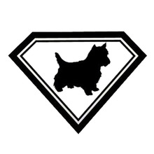 19*14CM Yorkie Super Dog Cartoon Vinyl Decal Personalized Fashion Car Sticker Accessories Black/Silver C6-1376 2024 - buy cheap