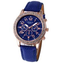 2017 NEW Women Casual Checkers Faux Leather Quartz Analog Wrist Watch L833 2024 - buy cheap