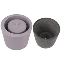 Molde redondo de silicona para maceta de cemento, artesanía de arcilla para decoración del hogar, plantas suculentas, artesanía 3D, maceta de hormigón 2024 - compra barato