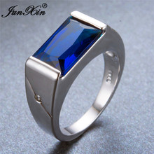 Charm Fashion Simple Male Female Blue Stone Ring Vintage Wedding Engagement Rings For Men And Women 2024 - buy cheap