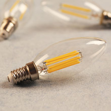 Светодиодная свеча 6 Вт 4 Вт 2 Вт E14 Led 220 В E12 110 В Ретро Эдисона лампа накаливания с регулируемой яркостью энергосберегающая лампа для внутреннего домашнего освещения 2024 - купить недорого