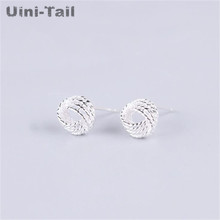 Uini-Tail Handmade Simple Korean 925 Sterling Silver Stud Earrings Cotton Group Three-line Twisted Earrings Fashion Boutique 2024 - buy cheap