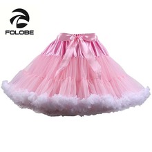 FOLOBE Beautiful Pink And White Tulle Skirt Tutu Women's Sweet Party Prom Dress Lolita Petticoat Fluffy Soft And DelicateTT004 2024 - buy cheap