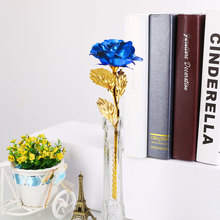 Violet Golden Rose 24K Artificial Flower Goldplated Flowers Golden Without Box Romantic Gift Elegant Wedding 2024 - buy cheap