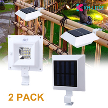 KHLITEC-luz de canalón alimentada por energía Solar, 2 uds., 6 LED, con Sensor de movimiento, para exteriores, hogar, jardín, pared, patio, valla, lámpara de noche 2024 - compra barato