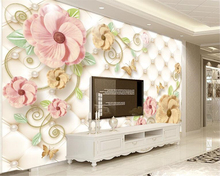 Papel de pared clásico europeo beibehang flores de cuero relieve tridimensional europeo 3D TV Fondo 3d papel pintado pintura 2024 - compra barato